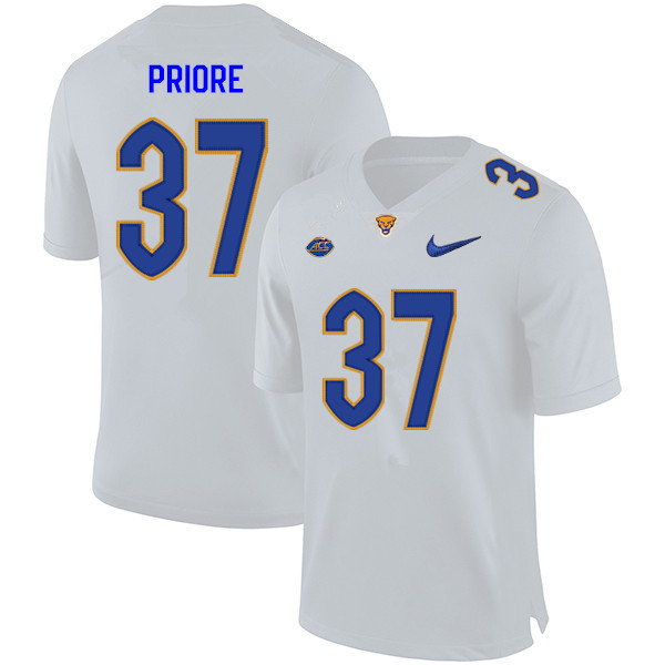 Men #37 Angelo Priore Pitt Panthers College Football Jerseys Sale-White